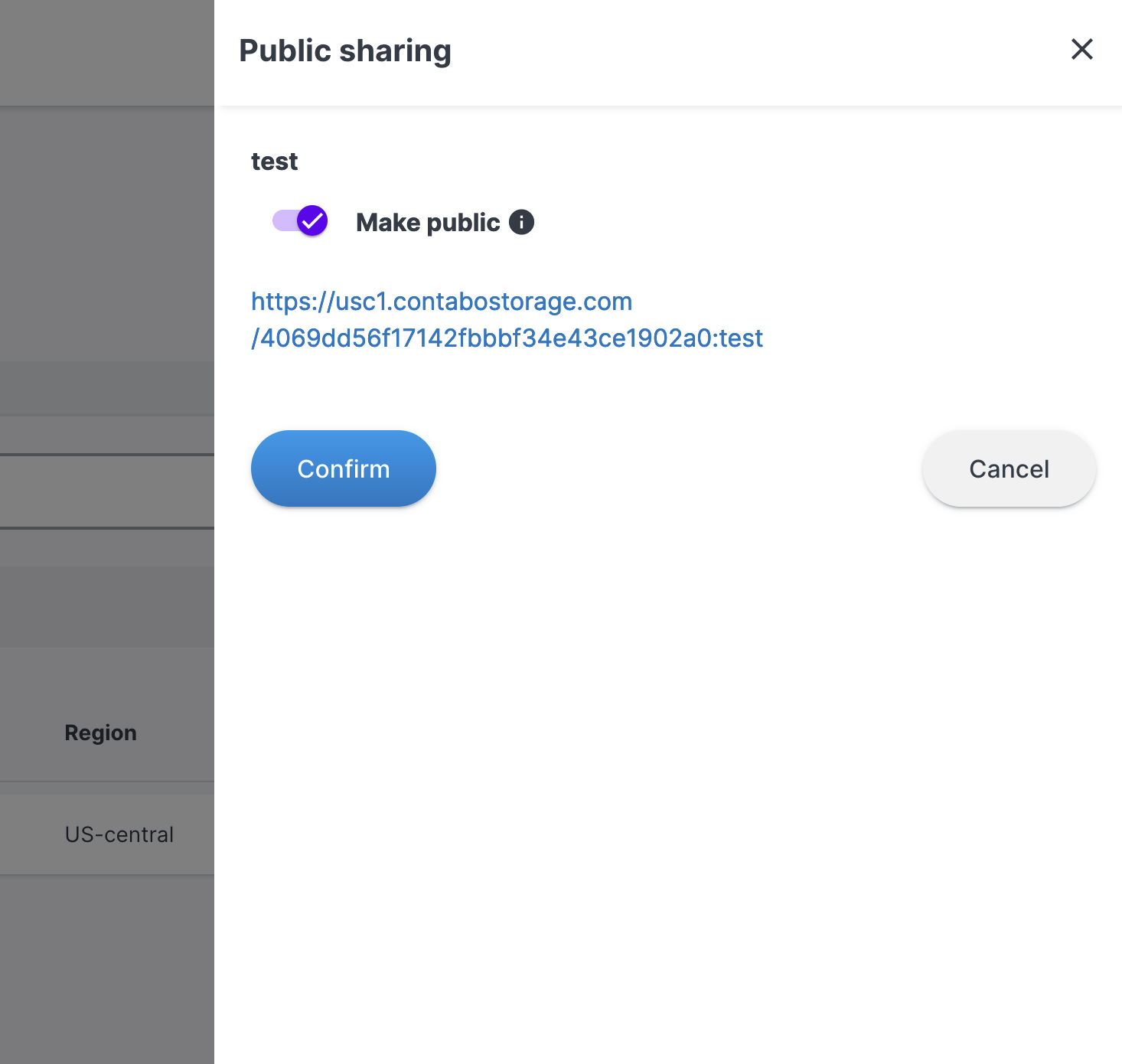 contabo public bucket